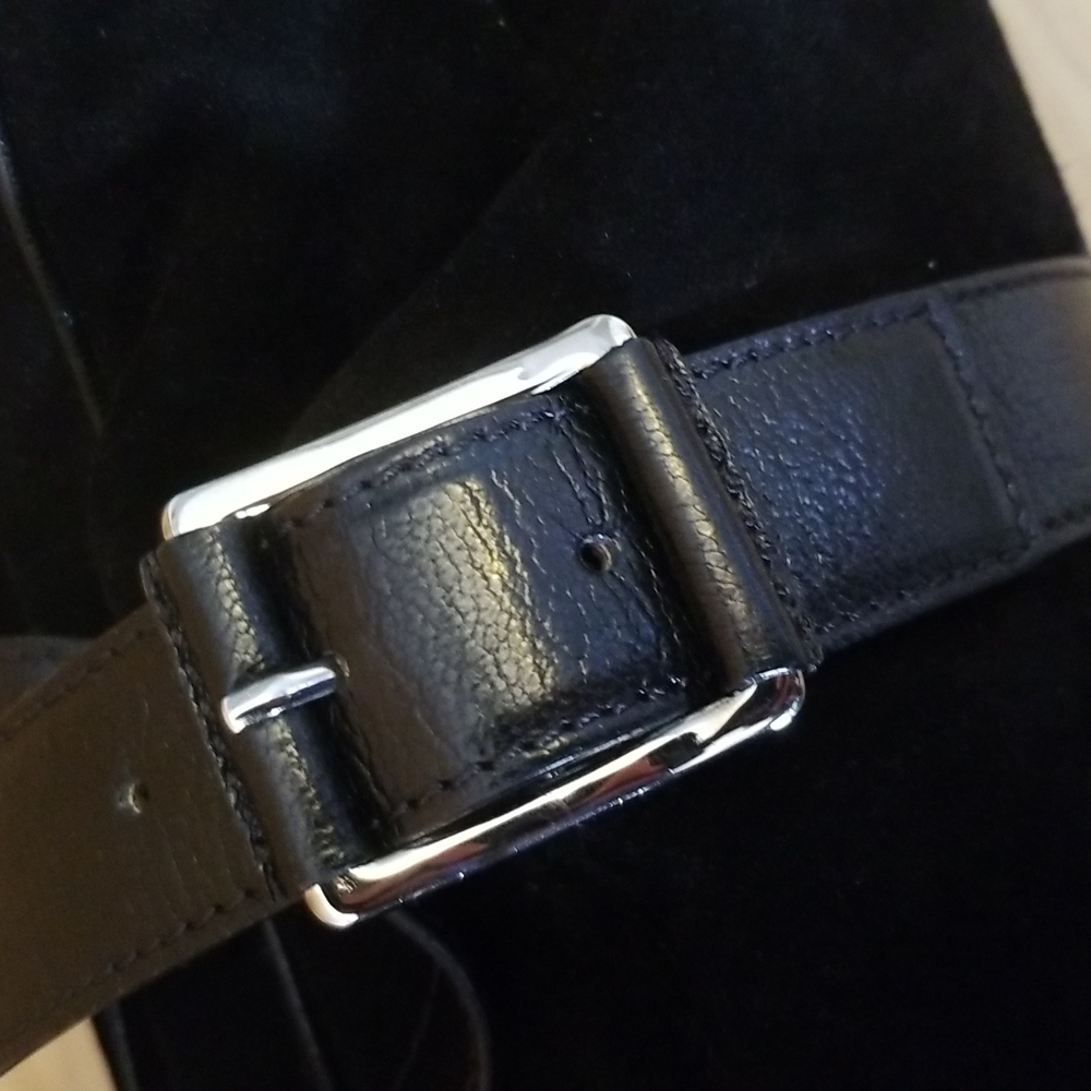Suede Black Shoulder Bag - Picture 12 of 16